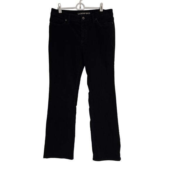 Women's Lands' End Black "Mid Rise Bootcut Corduroy" Pants | Size 10 - Picture 1 of 9
